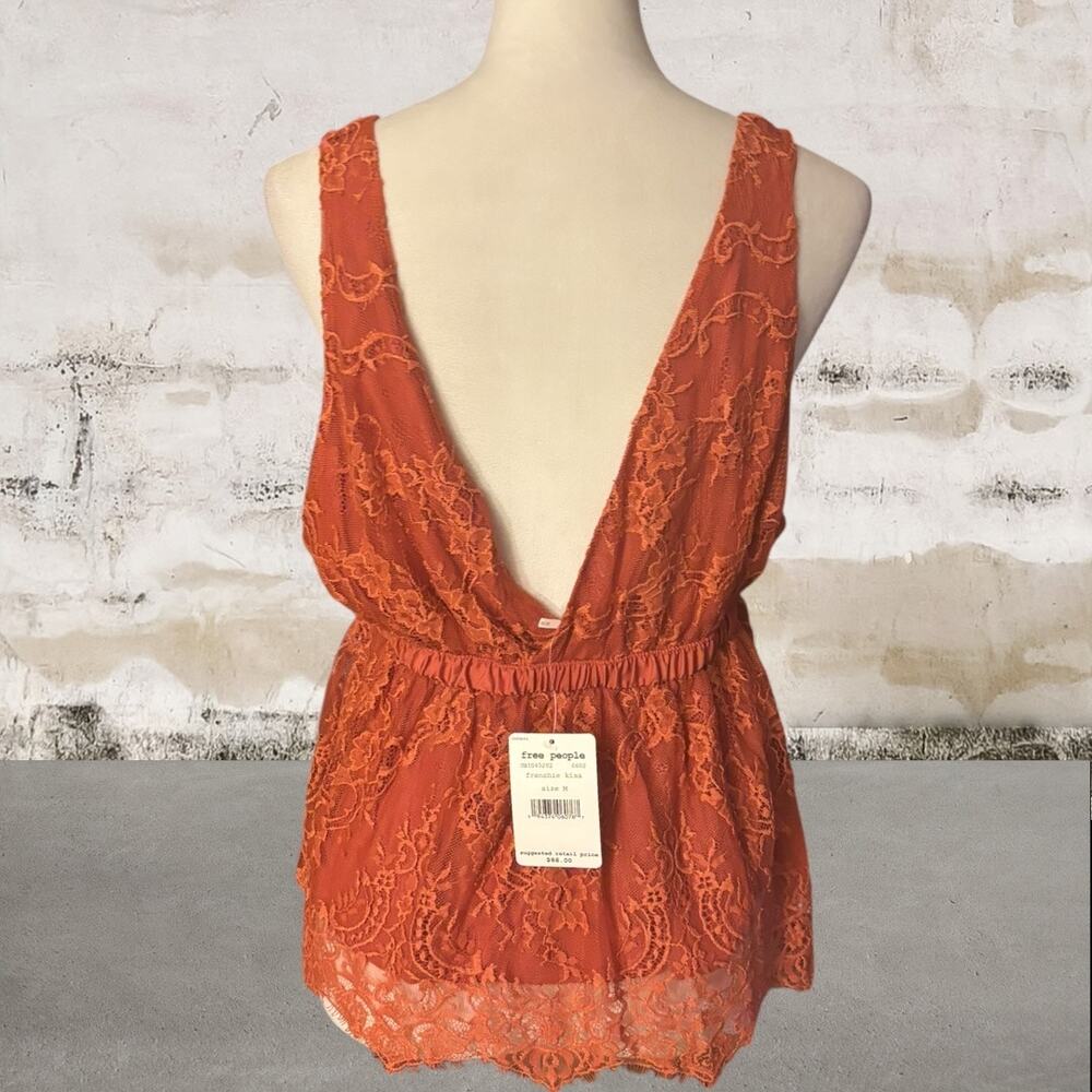 Free People NWT Chante Lace Tie-Front Tank Top in Medium - Picture 5 of 7